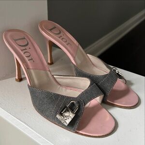 SOLD Vintage 2001 Denim Dior Lock & Key Heels 39